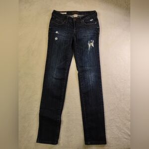 Decree juniors size 3 distresses  dark denim jean Y2K